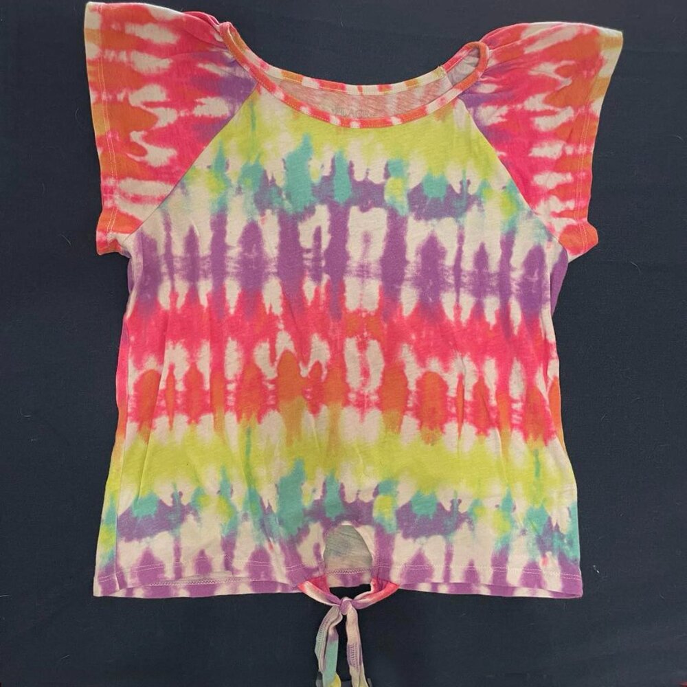 Youth Top: Like-new Tie-dyed Short-sleeved Shirt, 14/16